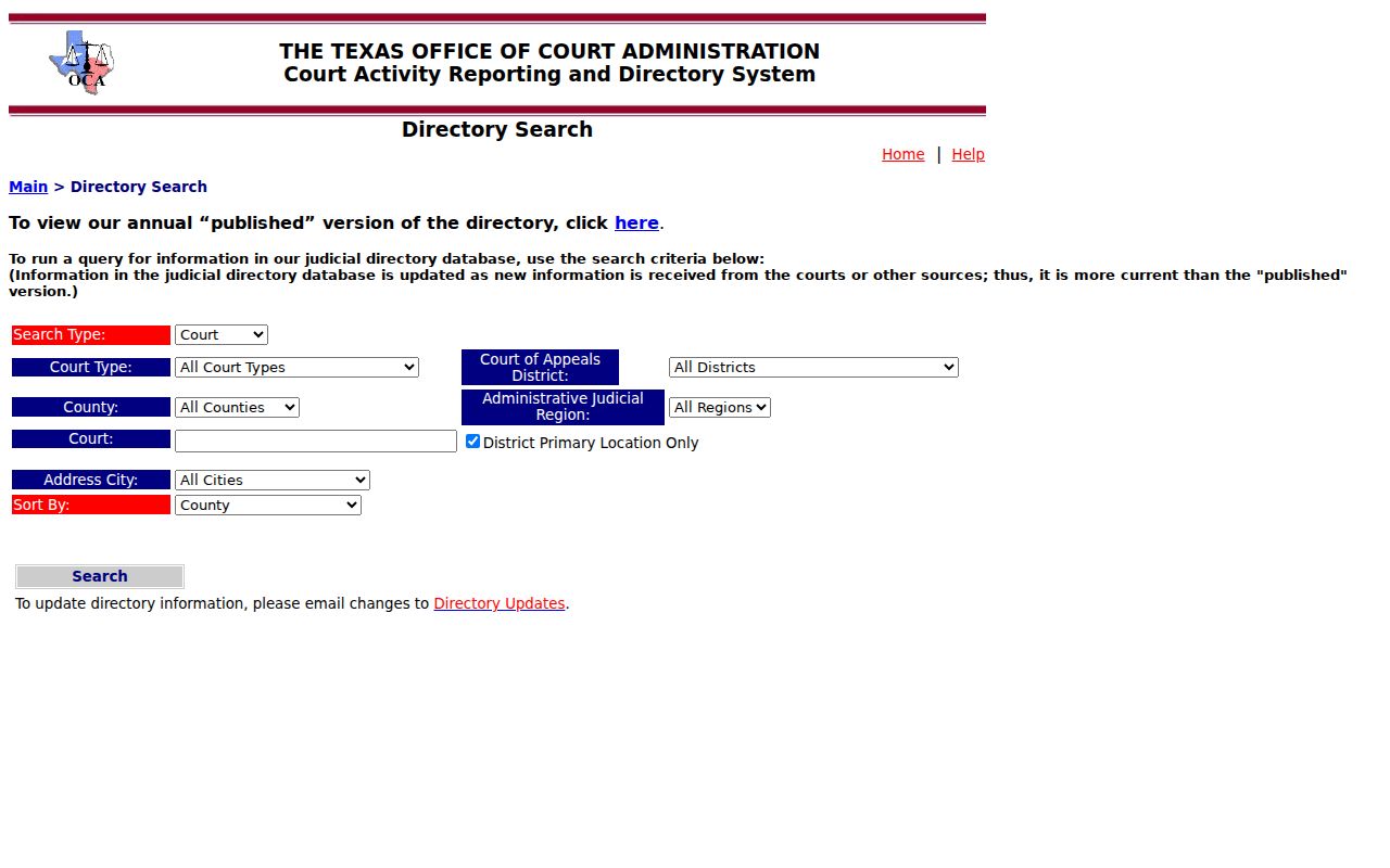 Texas court directory for Castro County criminal court cases