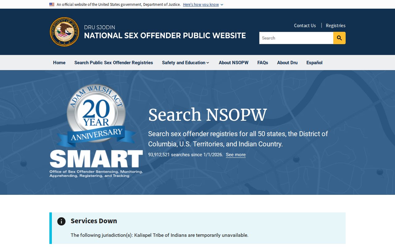 Castro County sex offender check using the national NSOPW search